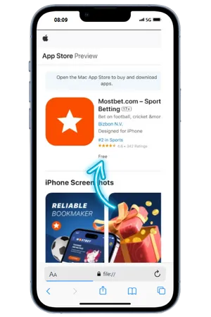 App Store page Mostbet