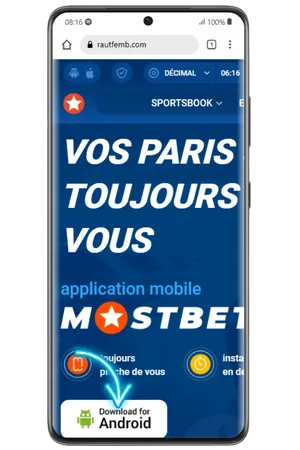 Button télécharger Mostbet APK