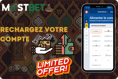 Effectuer dépôt application Mostbet recharger compte